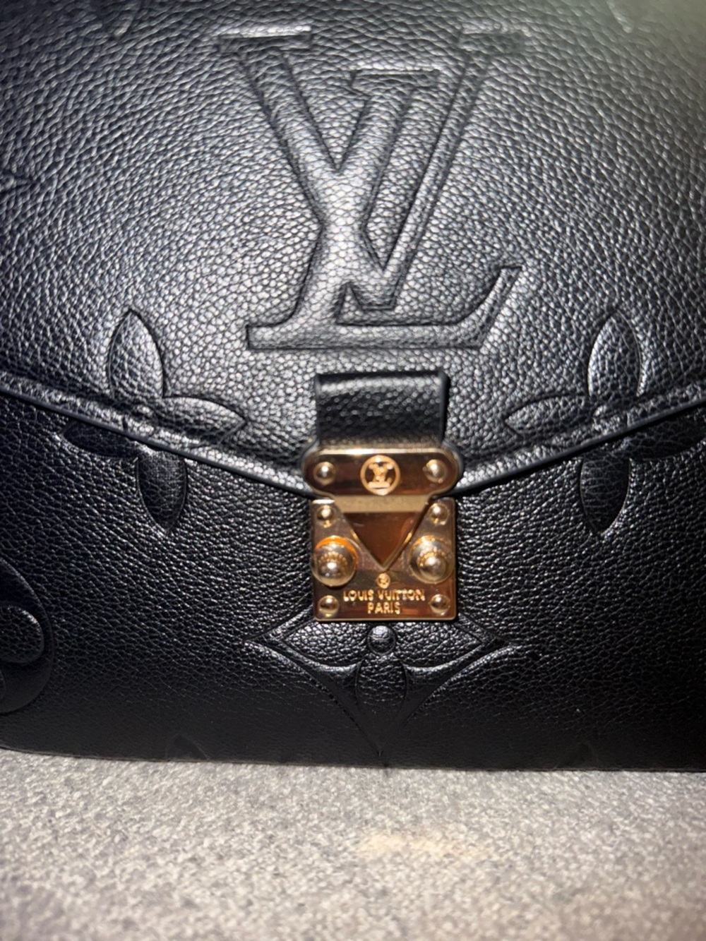 Louis Vuitton Black Monogram Empreinte Pochette with Gold Hardware - Picture 9 of 16